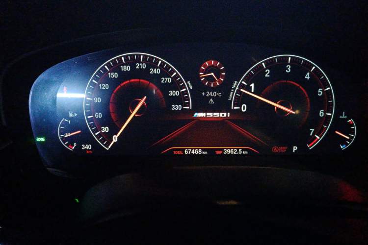 Used BMW 5 Series 2019 530Li Leading Model M Sport Package Odometer Close Up