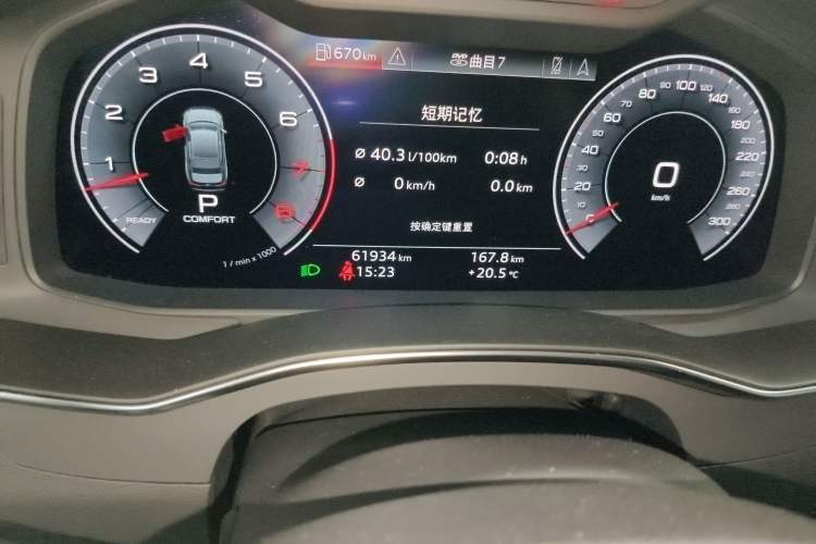 Used Audi A6L 2020 55 TFSI quattro Prestige Dynamic Edition Odometer Close Up