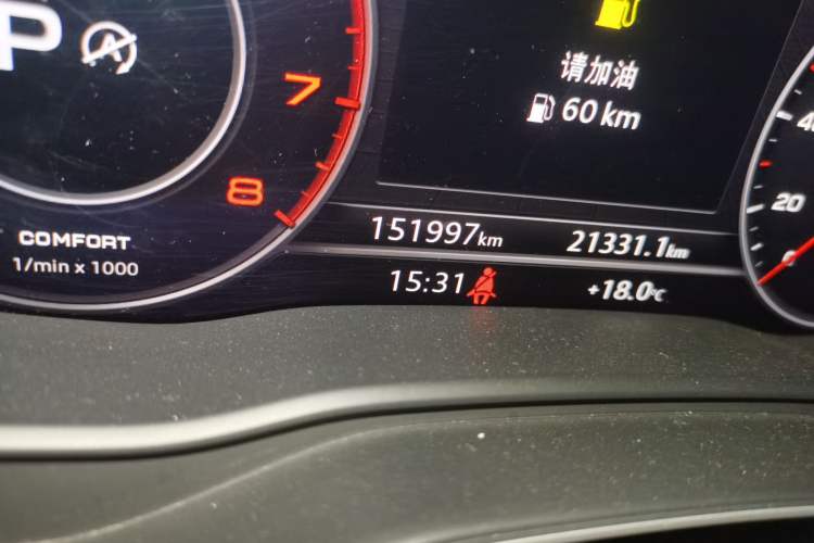 Used Audi A4L 2018 30th Anniversary Edition 40 TFSI Fashion Model Odometer Close Up