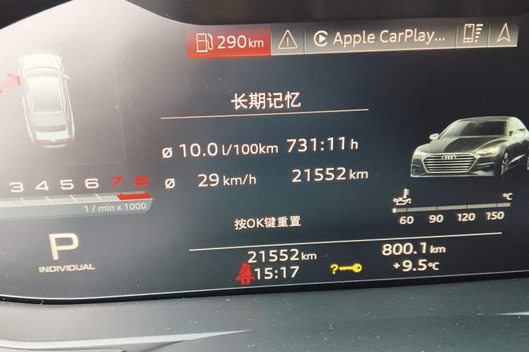 Used Audi A7 2023 45 TFSI Prestige Edition Odometer Close Up