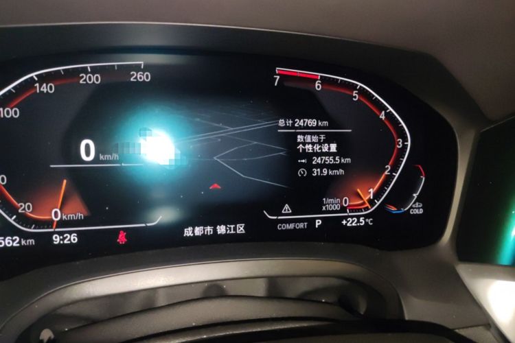 Used BMW 3 Series 2021 325i M Sport Night Edition package Odometer Close Up