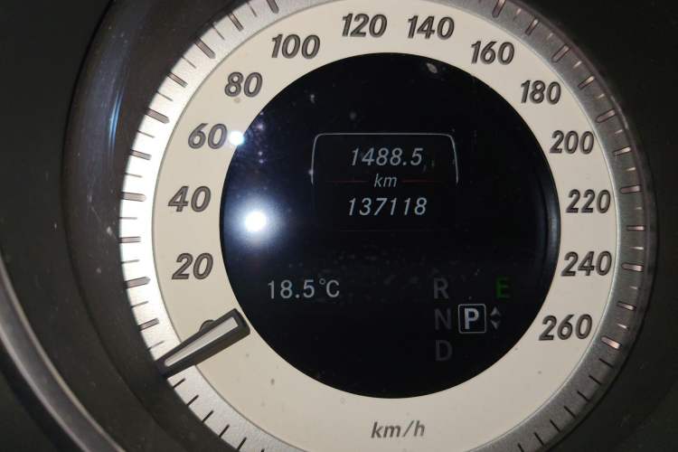 Used Mercedes-Benz E-Class 2014 E 200 Coupe Odometer Close Up