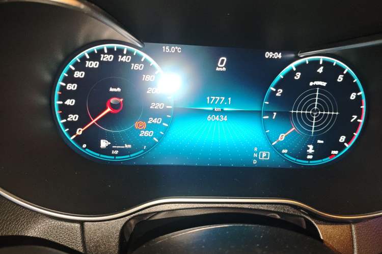 Used Mercedes-Benz C-Class 2019 C 260 Coupe Odometer Close Up