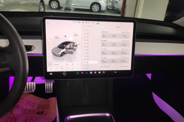 Used Tesla Model 3 2022 Performance High-Performance All-Wheel-Drive Version Audio And AC Panel