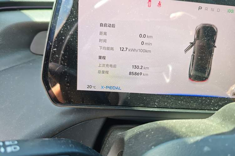 Used XPeng P7 2021 480N Odometer Close Up