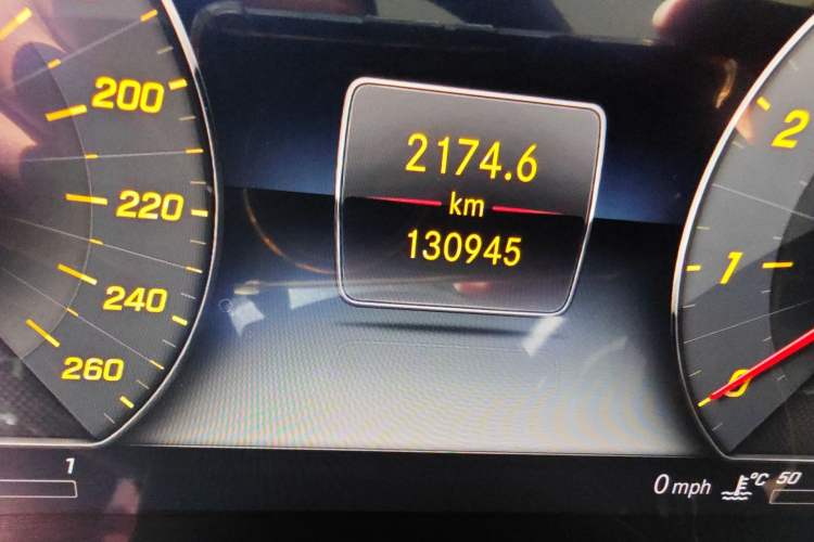 Used Mercedes-Benz E-Class 2017 E 300 L Sport Luxury Edition Odometer Close Up