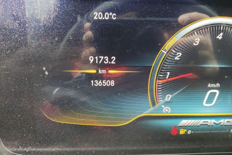 Used Mercedes-Benz AMG GT 2019 AMG GT 50 four-door sports car Odometer Close Up