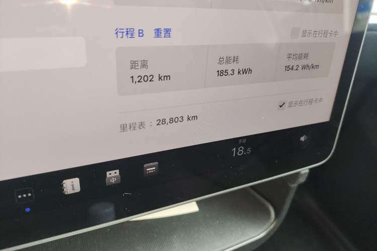 Used Tesla Model Y 2024 Long-Range All-Wheel-Drive Version Odometer Close Up