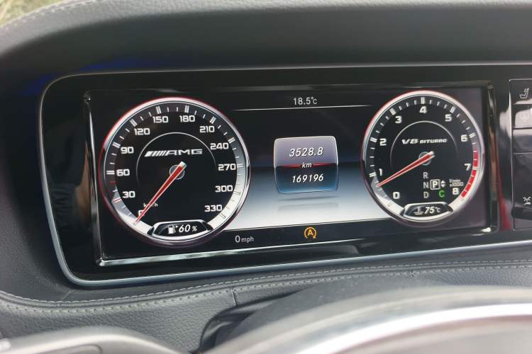 Used Mercedes-Benz S-Class AMG 2014 AMG S 63 L 4MATIC Odometer Close Up