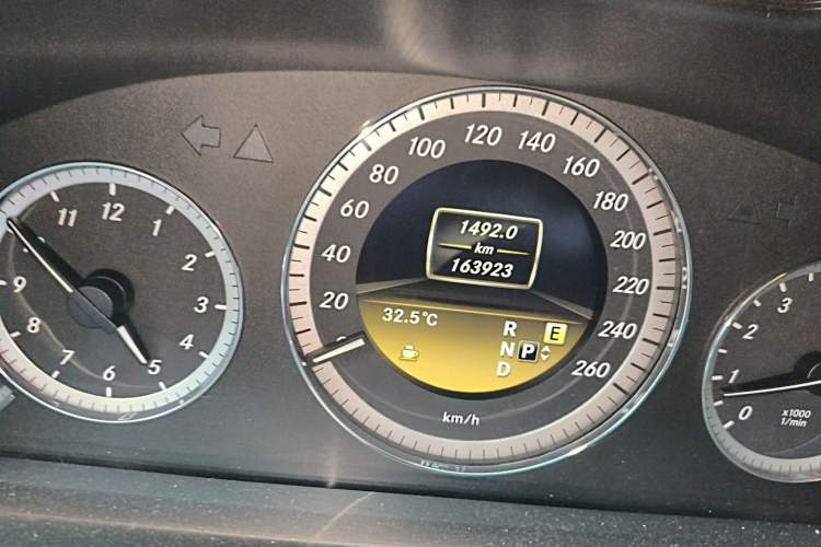 Used Mercedes-Benz E-Class 2012 E 200 L CGI Elegant Model Odometer Close Up