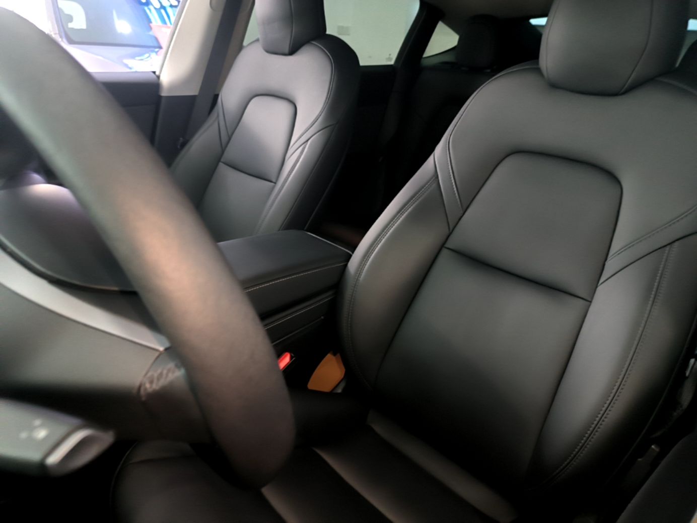 Inside the car (front)