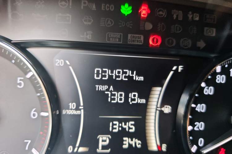 Used Honda Crider 2019 180 Turbo CVT Luxury Edition China VI Emission Standard Odometer Close Up