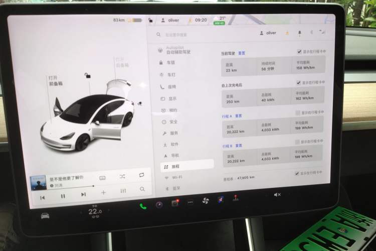 Used Tesla Model 3 2019 Long-Range All-Wheel-Drive Version Audio And AC Panel