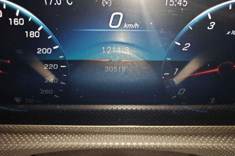 Used Mercedes-Benz A-Class 2019 A 200 L Sport Sedan Odometer Close Up