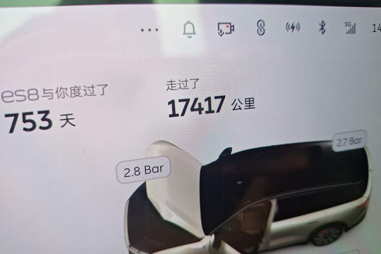 Used Nio ES8 2023 75 kWh Odometer Close Up