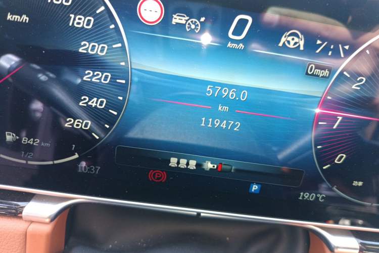 Used Mercedes-Benz S-Class 2021 S 450 L 4MATIC Odometer Close Up