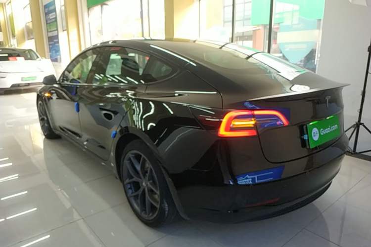 Used Tesla Model 3 2021 Performance High-Performance All-Wheel-Drive Version Rear Left 45 Deg