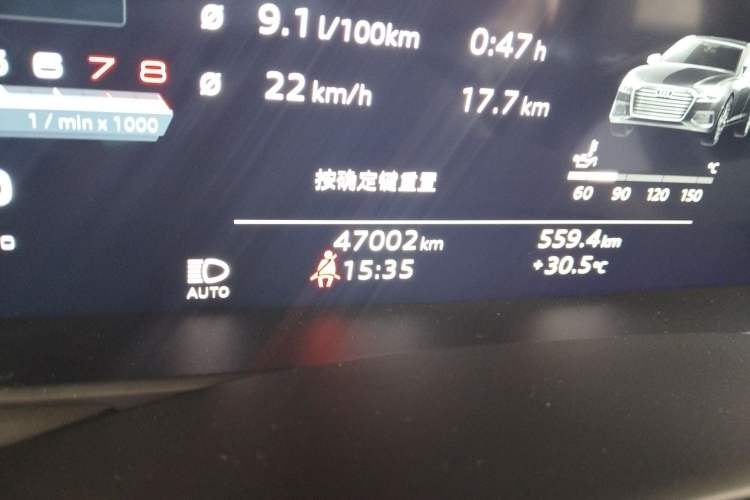 Used Audi A6L 2023 Revised 45 TFSI Prestige Dynamic Edition Odometer Close Up