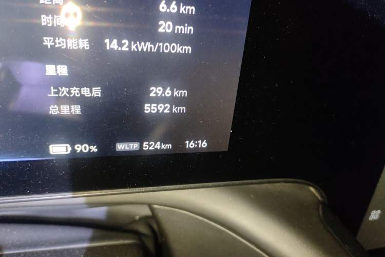 Used XPeng P7 2020 670N Odometer Close Up