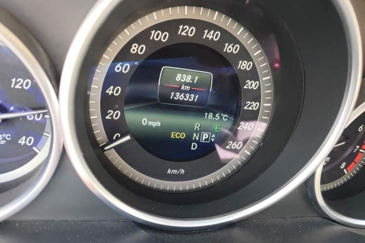 Used Mercedes-Benz E-Class 2015 E 200 L Odometer Close Up