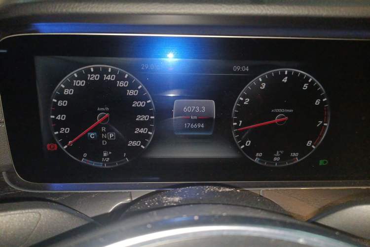 Used Mercedes-Benz E-Class 2017 E 300 L Sporty and Stylish Model Odometer Close Up