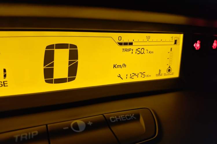 Used Citroen C-Quatre 2013 Sedan 1.6L Automatic Prestige Model Odometer Close Up