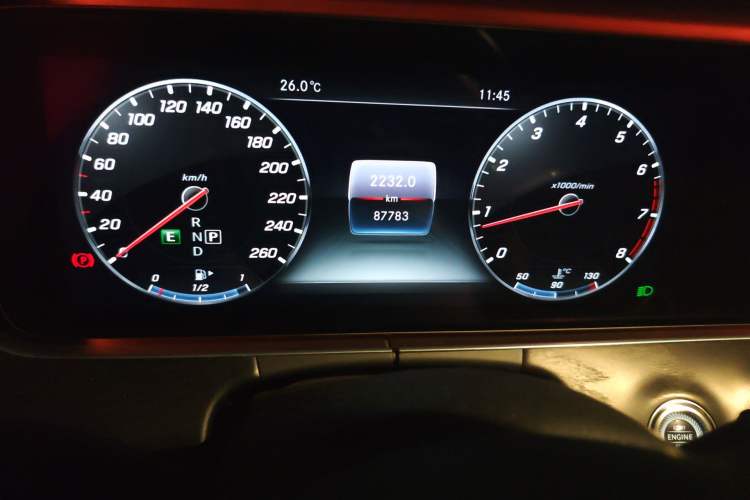 Used Mercedes-Benz E-Class 2017 E 300 L Sporty and Stylish Model Odometer Close Up