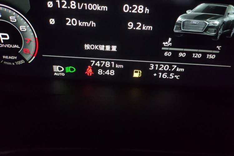 Used Audi A6L 2022 40 TFSI Luxury Dynamic Model Odometer Close Up