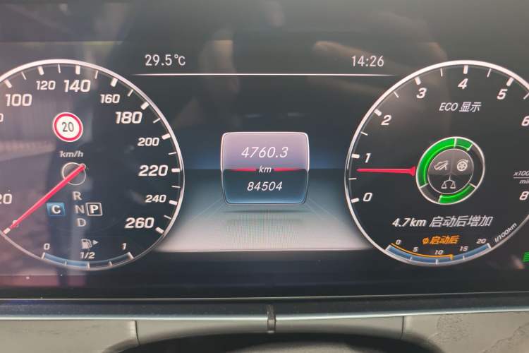 Used Mercedes-Benz E-Class 2017 E 200 L Sport 4MATIC Odometer Close Up