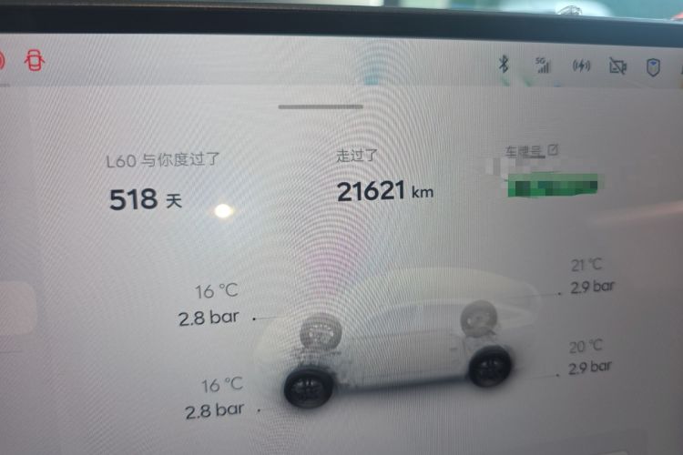 Used ONVO L60 2024 60 kWh Rear-Drive Version Odometer Close Up