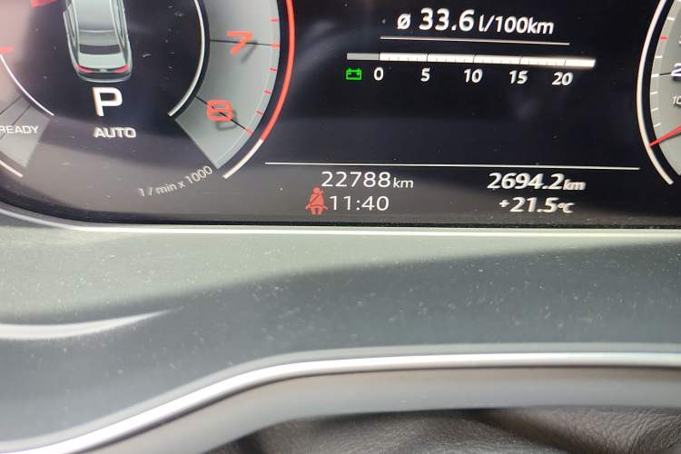 Used Audi A4L 2022 40 TFSI Luxury Prestige Edition Odometer Close Up