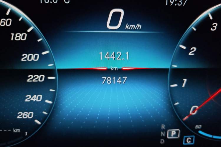 Used Mercedes-Benz E-Class 2021 E 300 L Stylish Model Odometer Close Up