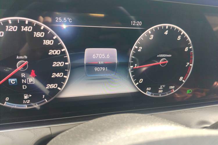 Used Mercedes-Benz E-Class 2018 E 300 L Sporty and Stylish Model Odometer Close Up