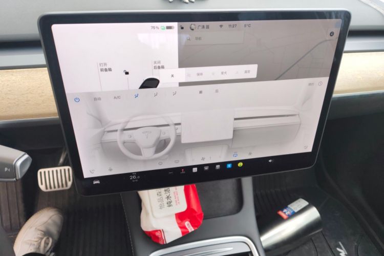 Used Tesla Model Y 2021 Standard Range Rear-Wheel Drive Version Audio And AC Panel