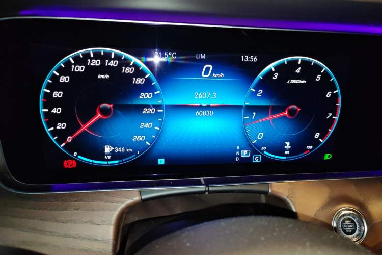 Used Mercedes-Benz E-Class 2021 E 300 L Stylish Model Odometer Close Up