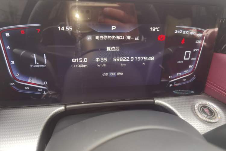 Used Hongqi H5 2024 1.5T DCT Smart Connect Flagship Edition Odometer Close Up