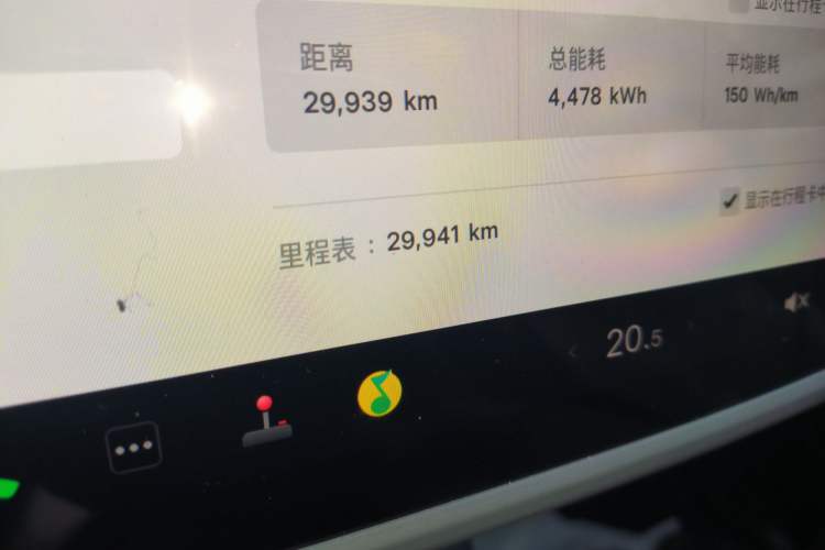 Used Tesla Model Y 2022 Revised Version Rear-Wheel Drive Odometer Close Up