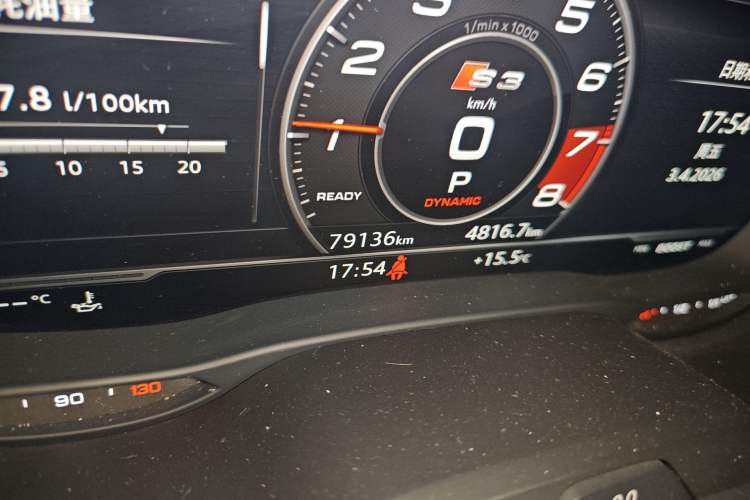 Used Audi S3 2017 Year Restyled S3 2.0T Limousine Odometer Close Up