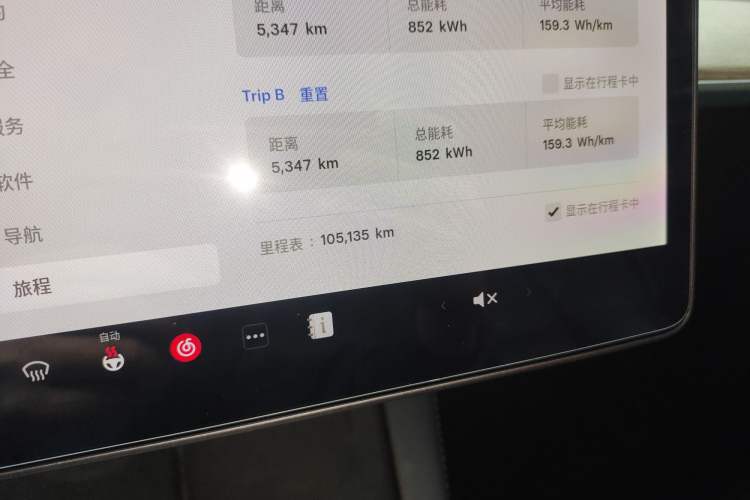 Used Tesla Model Y 2021 Long-Range All-Wheel-Drive Version Odometer Close Up