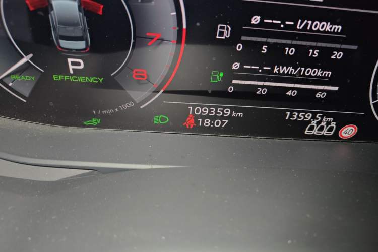 Used Audi A6L New Energy 2020 55 TFSI e quattro Odometer Close Up