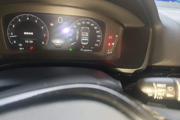Used Honda Civic 2022 240TURBO CVT Dynamic Edition Odometer Close Up