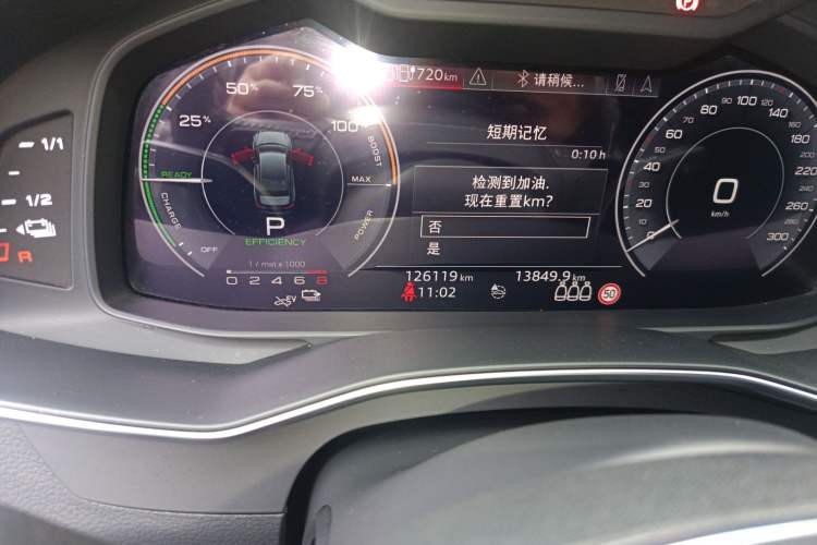 Used Audi A6L New Energy 2020 55 TFSI e quattro Odometer Close Up