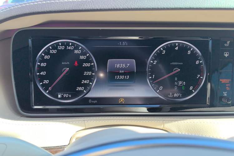 Used Mercedes-Benz S-Class 2014 S 320 L Business Model Odometer Close Up