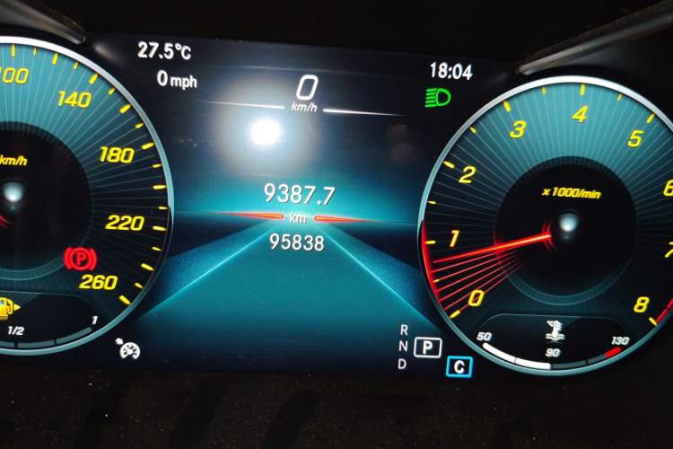 Used Mercedes-Benz GLC Coupe  Odometer Close Up