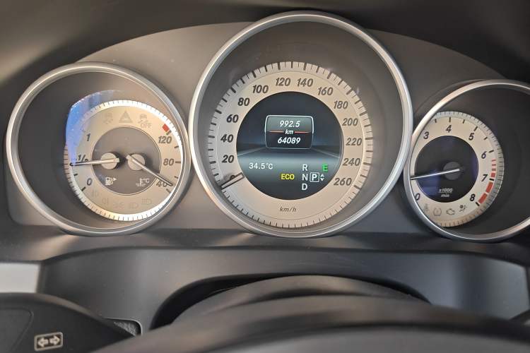 Used Mercedes-Benz E-Class 2014 E 200 Coupe Odometer Close Up