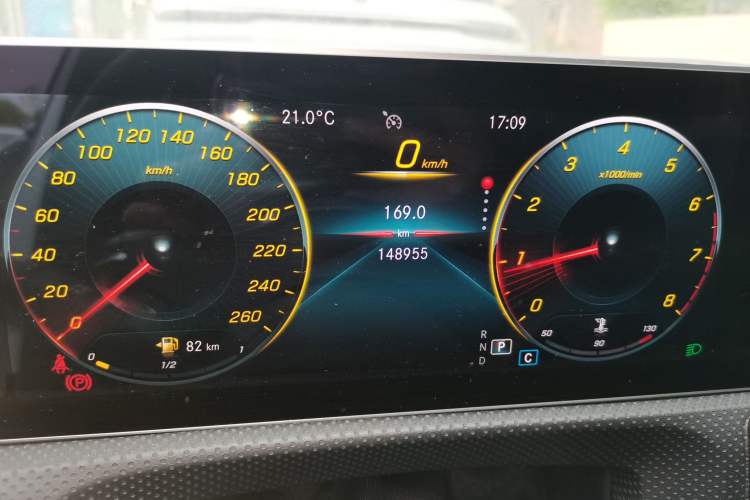 Used Mercedes-Benz A-Class 2019 A 200 L Sport Sedan Odometer Close Up