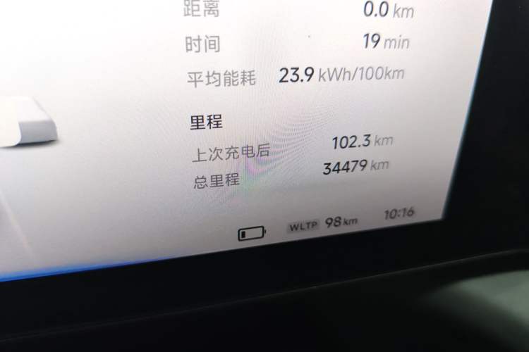 Used XPeng P7 2022 562E Performance Edition Odometer Close Up