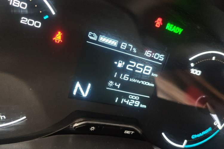 Used Wuling Hongguang New Energy 2024 All-Electric Model 300KM Standard Version Odometer Close Up