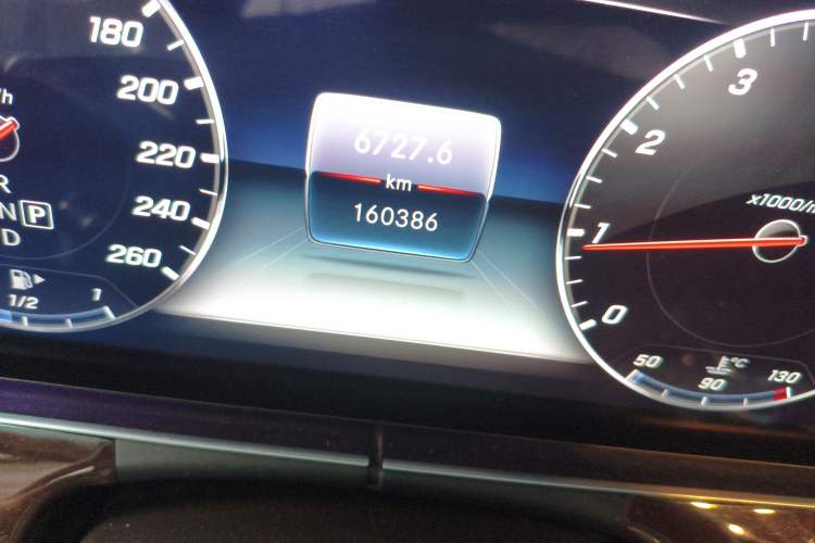 Used Mercedes-Benz E-Class 2017 E 300 L Luxury Model Odometer Close Up