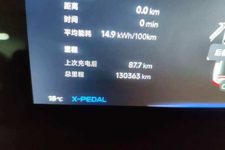 Used XPeng P7 2021 480N Odometer Close Up